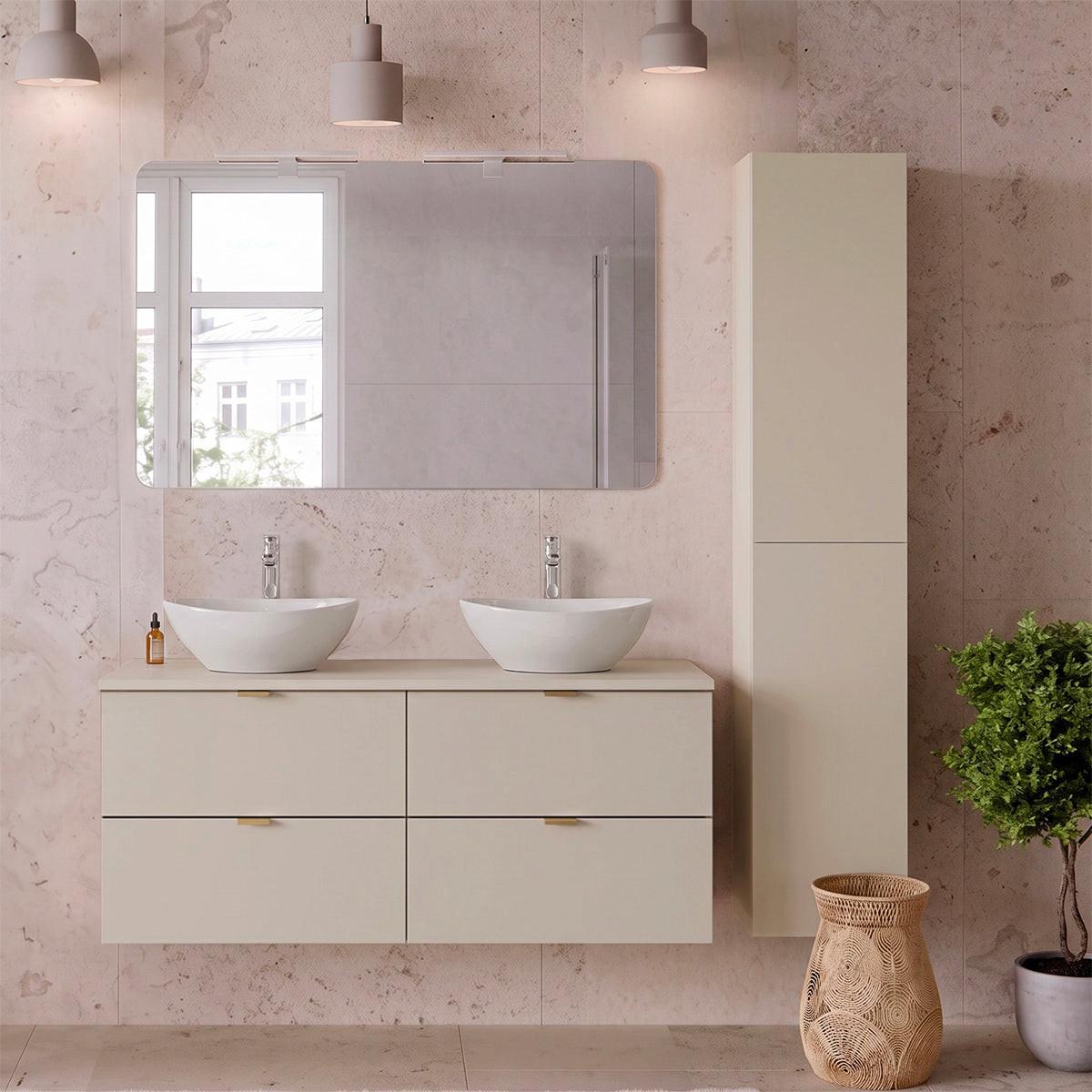 BADMÖBEL 120.6cm Azel 2er-Set Kaschmir - Beige, Holzwerkstoff (120.6/52/46cm) - Petits-meubles