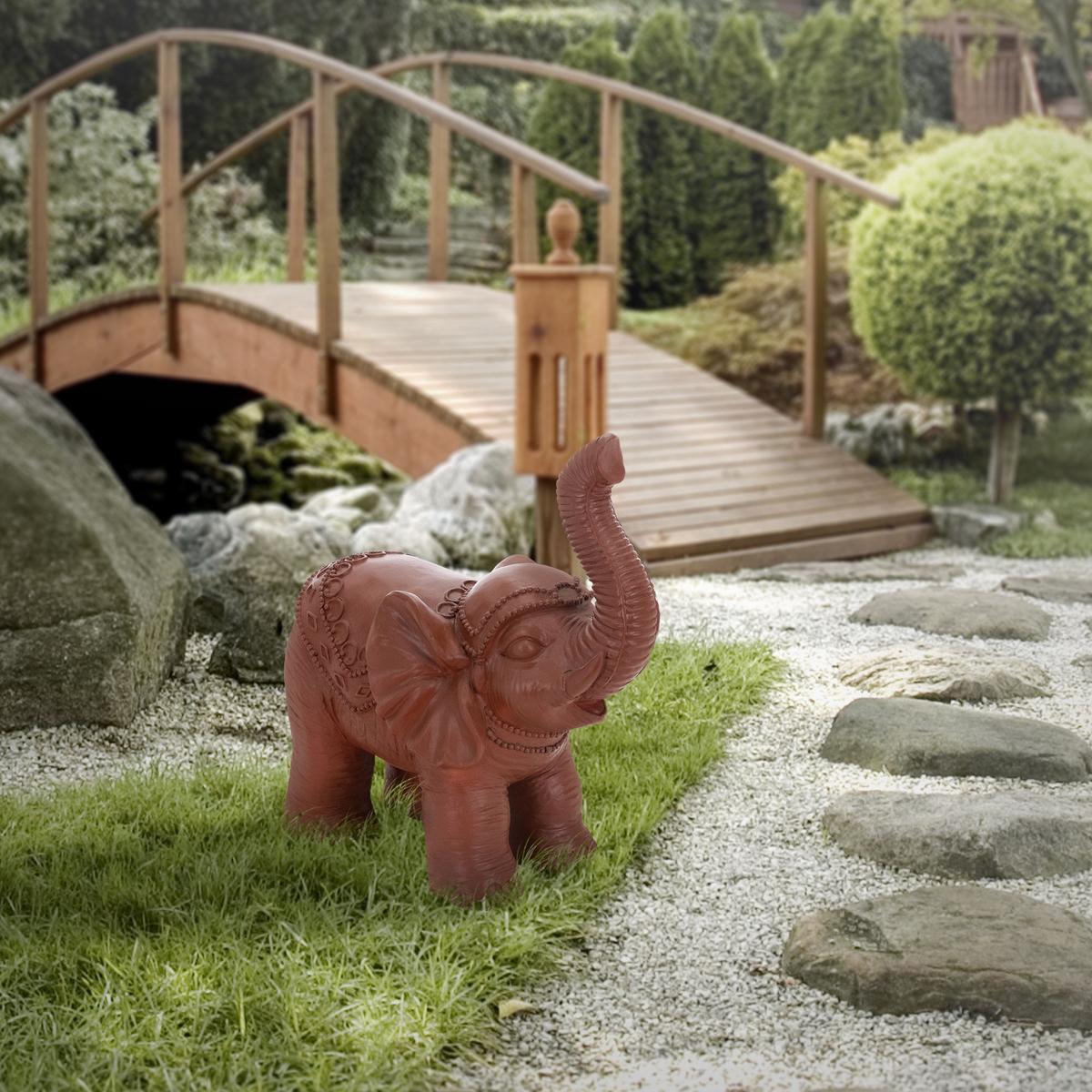 DEKO ELEFANT Figur Braun 36x19x39 cm aus Kunststoff - Braun, Keramik (19/39/36cm) - ML-DESIGN