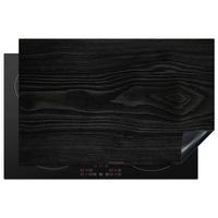 HERDABDECKPLATTE Schwarz - Holzoptik Induktionsschutz 80x52.2 cm - Schwarz, Kunststoff (80.2/52.2/0.2cm) - MuchoWow