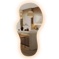 LED WANDSPIEGEL 40x80 cm asymmetrisch 3000K - Gelb, Glas (40/80/0.4cm) - TULUP