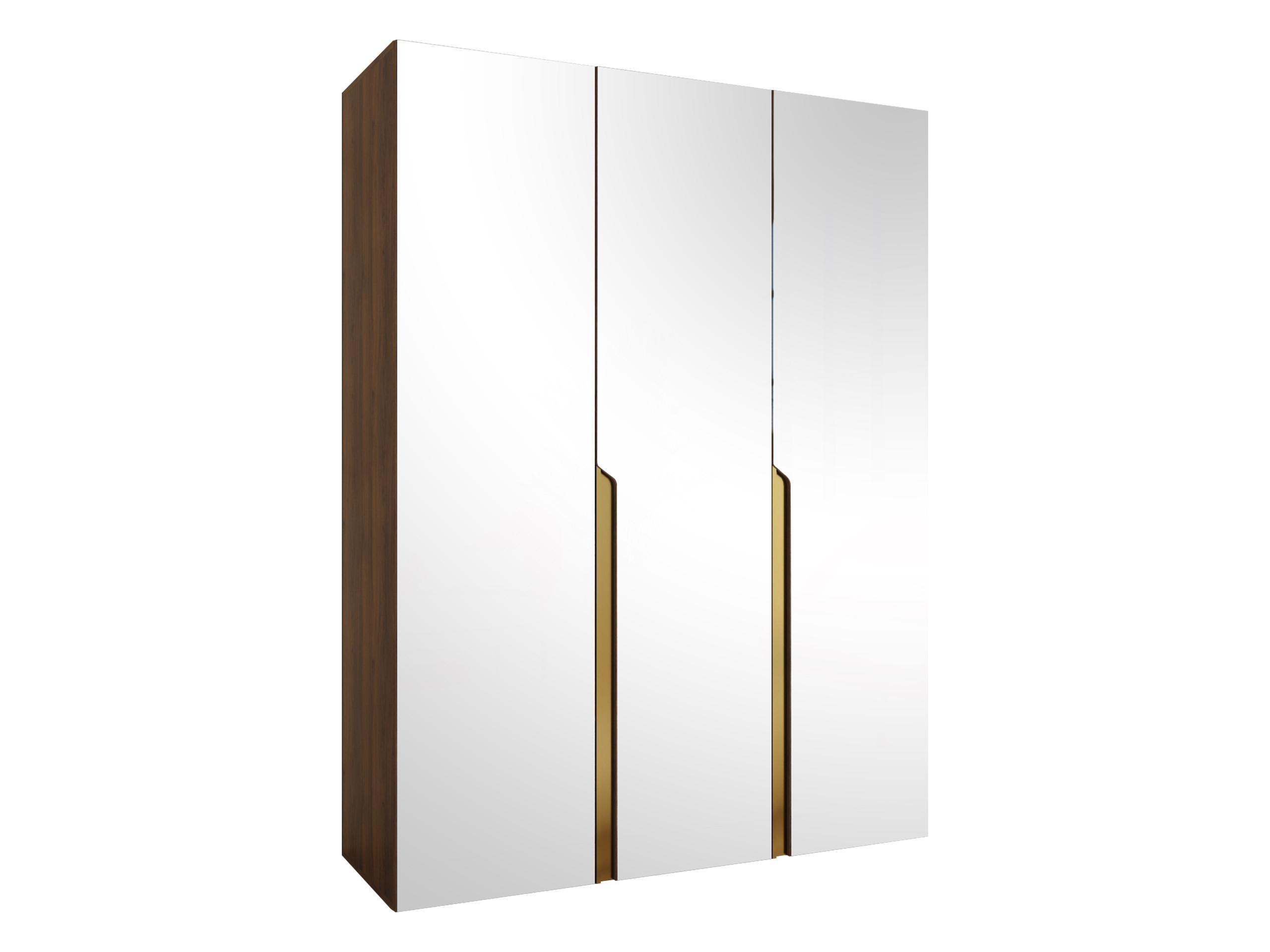 DREHTÜRENSCHRANK Mila III 150 - Goldfarben/Nussbaumfarben, Holzwerkstoff/Kunststoff (150/202/52cm) - MIRJAN24