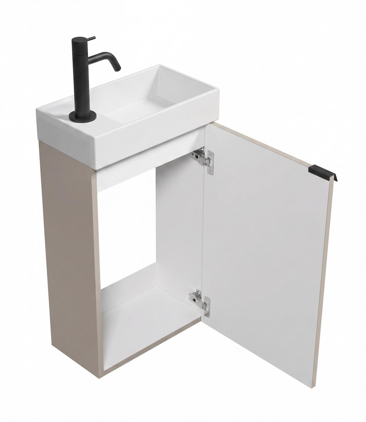 GÄSTE-WC-MÖBELSET Bosco 2 Teile Cashmere - 40 x 22 x 68 cm - Kaschmir, Holz (40/68/22cm) - Badplaats