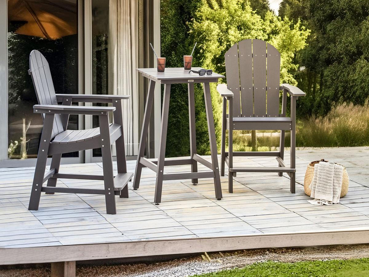 BARTISCH Grau Adirondack - Grau, Kunststoff (60/59/103cm) - Beliani
