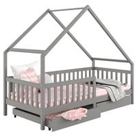HAUSBETT ALVA 90X200 CM - Grau, Holz (96/168/206cm) - IDIMEX