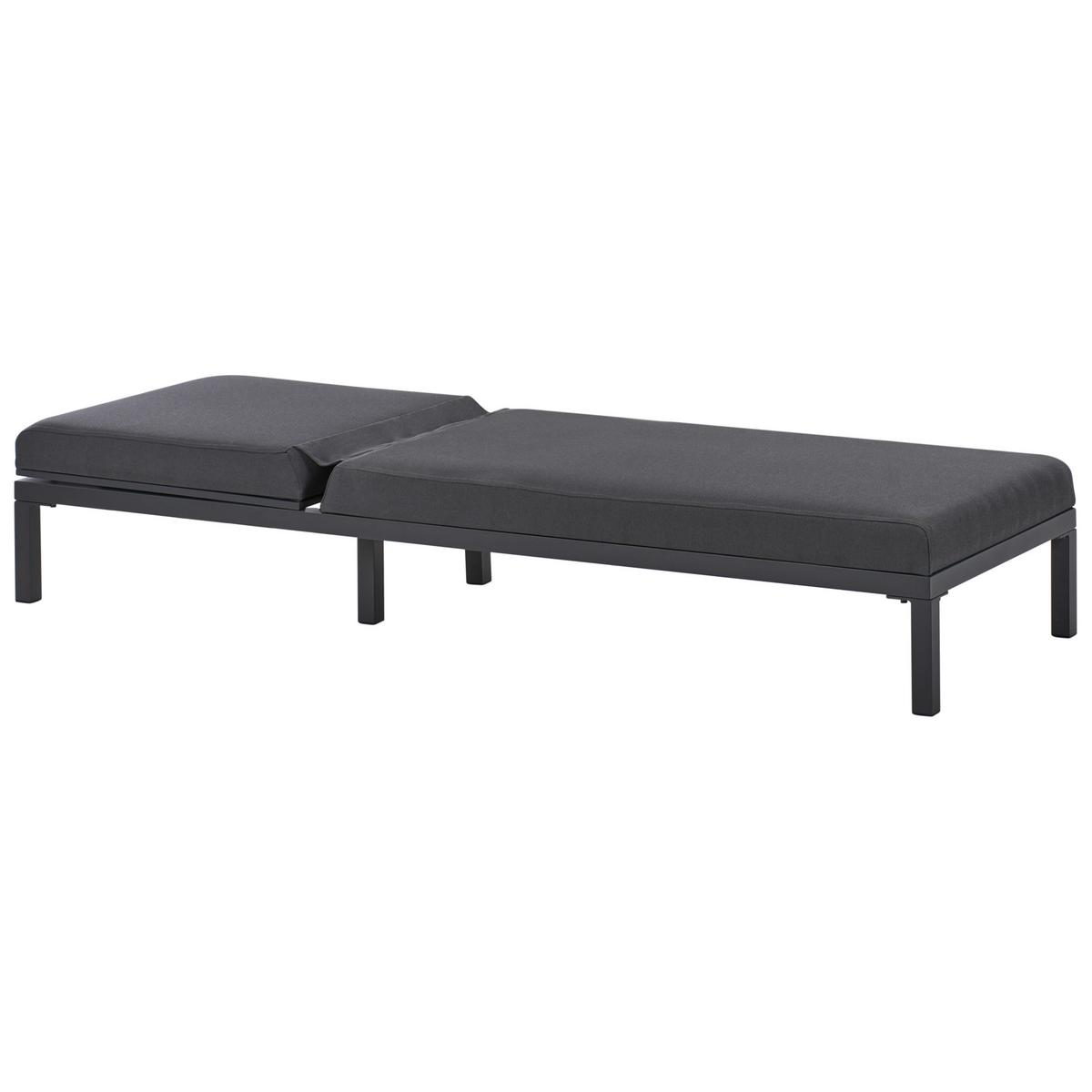 SONNENLIEGE Graphitgrau Lariano - Graphitfarben, Textil (205/33/72cm)