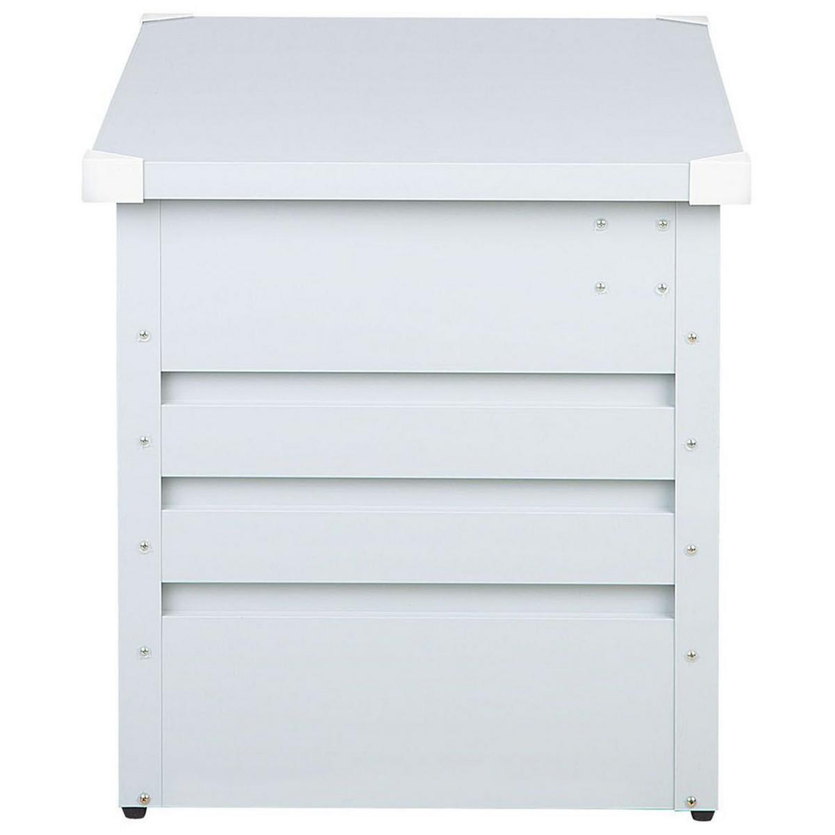 AUFLAGENBOX Stahl hellgrau 100/62 cm Cebrosa - Hellgrau, Metall (100/64/62cm) - Beliani
