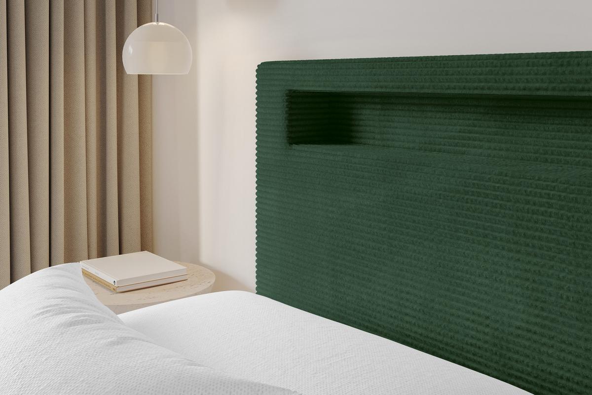 POLSTERBETT mit Bettkasten und Lattenrost, Bett mit Matratze H3/H4 - GOLA 180x200 Grün - Olivgrün, Holzwerkstoff/Textil (180/200cm) - ALTDECOR