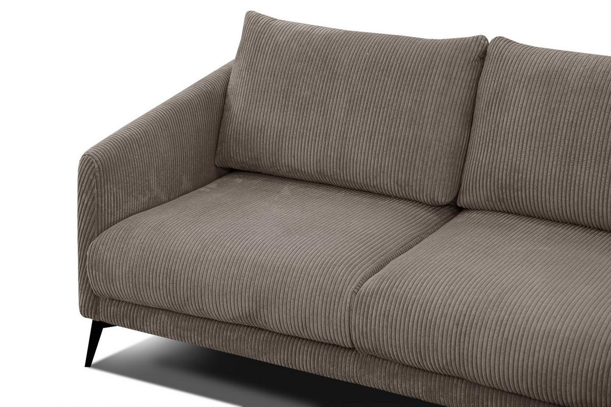 SOFA VILT 3-Sitzer, taupe - Taupe/Schwarz, Holzwerkstoff/Textil (202/89/94cm) - Wozimo