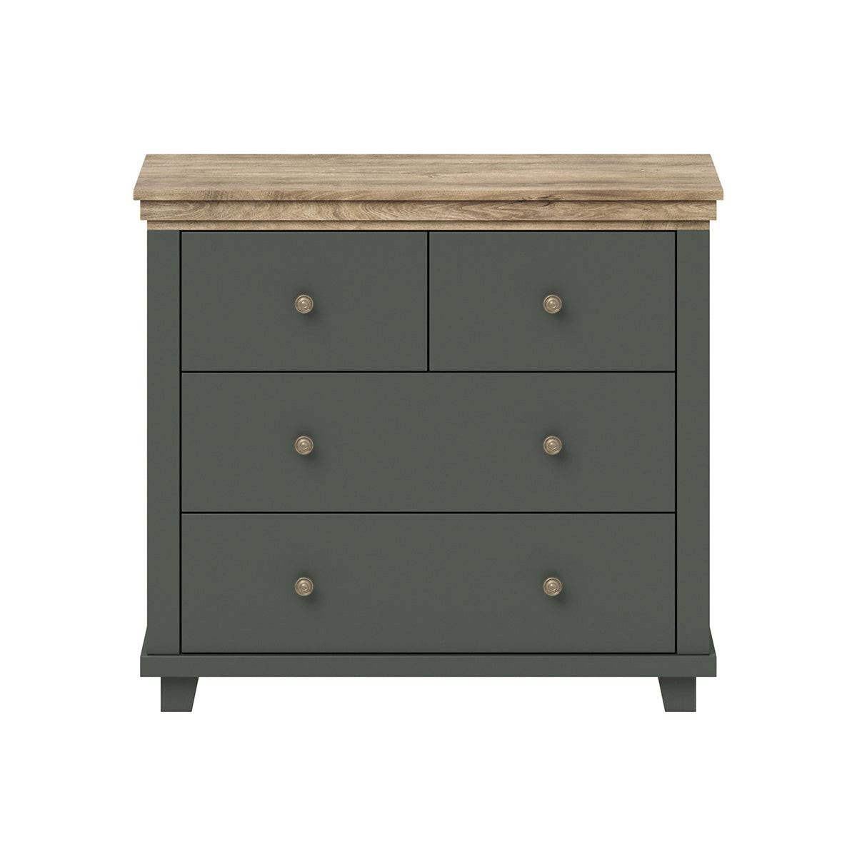 KOMMODE Martin Grün und Holz - Grün, Holzwerkstoff (90/80.5/42cm) - Petits-meubles