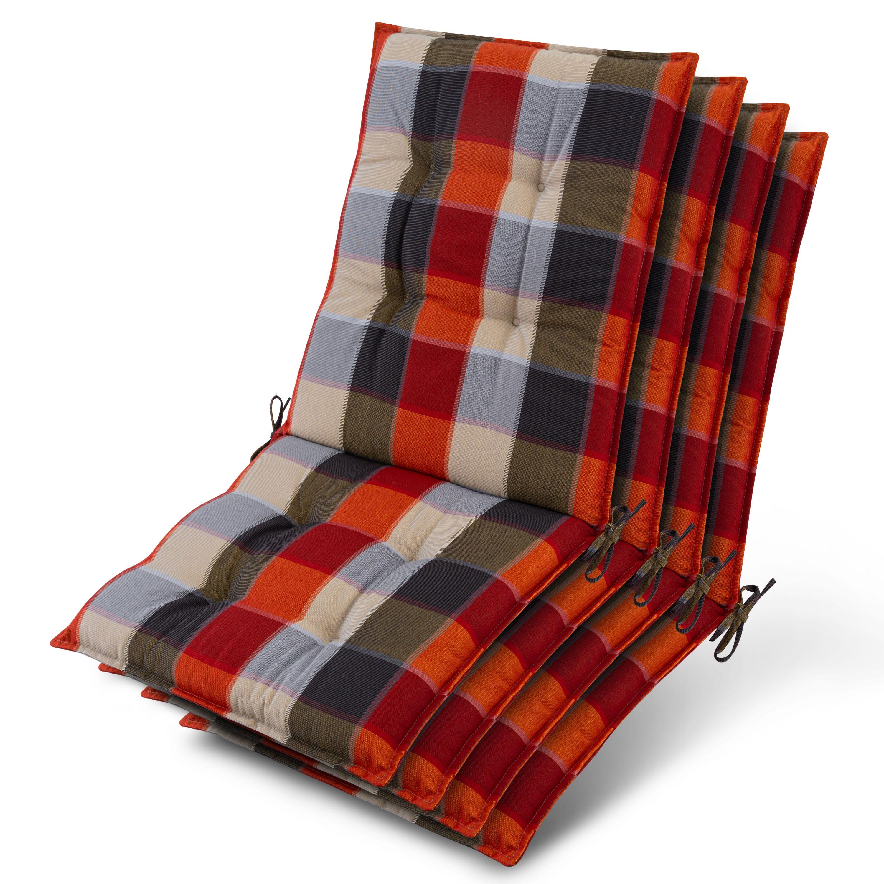 NIEDERLEHNER Sun-NL 105x50x8cm Orange-Beige-Kariert (4tlg) - Orange, Textil (50/100cm) - Beautissu 