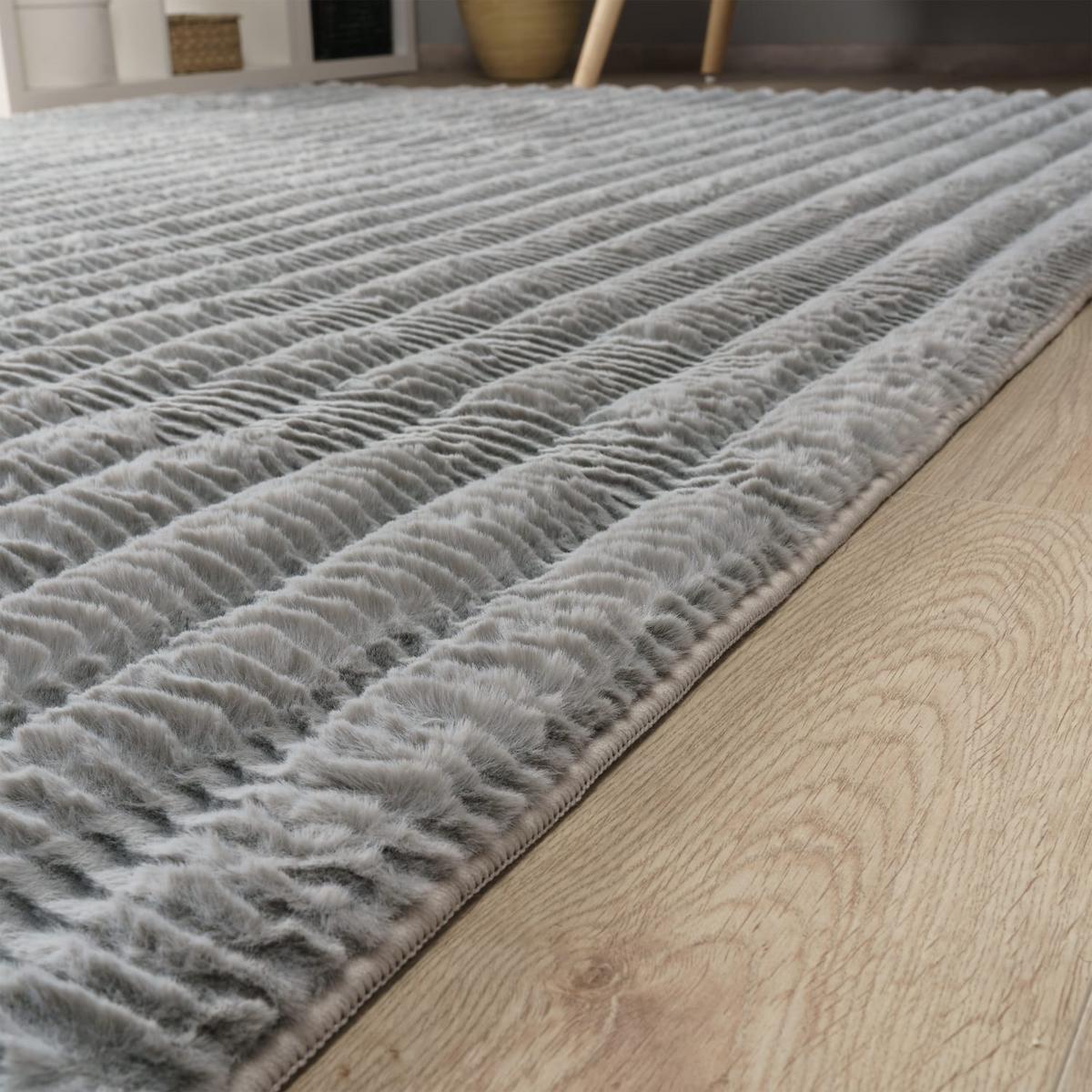 HOCHFLORTEPPICH Rauten Grau 60 x 100 cm - Grau, Kunststoff (60/100cm) - TT Home