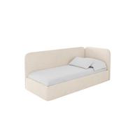 EINZELLBETT Jugendbett mit Bettkasten und Matratze H3/H4, Links - ELSY 80x200 Beige - Creme, Holzwerkstoff/Textil (80/200cm) - ALTDECOR