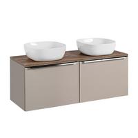 DOPPELWASCHTISCH 120cm Éros Taupe - Taupe, Holzwerkstoff (120/48/46cm) - Petits-meubles