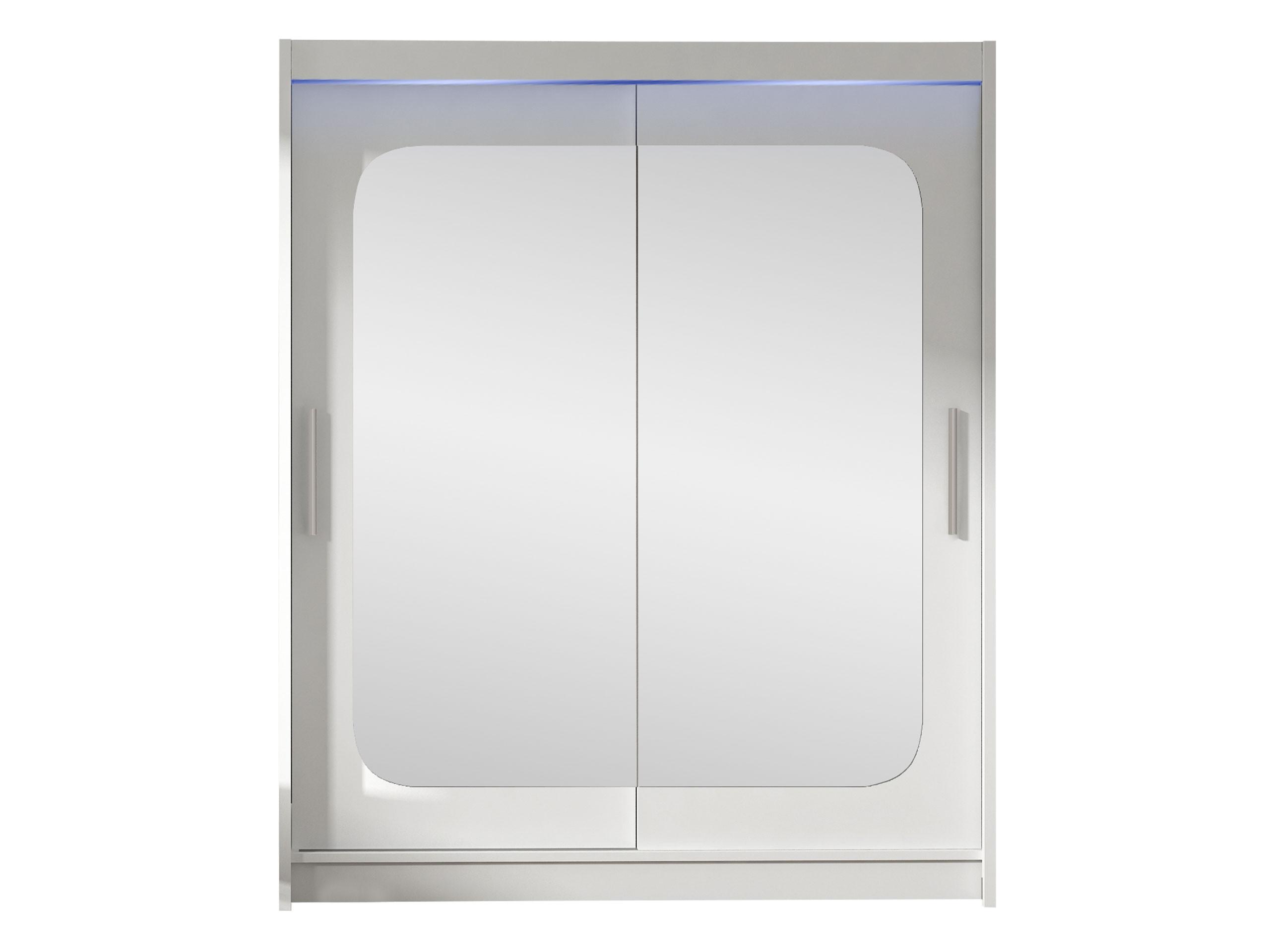 SCHWEBETÜRENSCHRANK Westa XII, mit RGB LED Beleuchtung - Silberfarben/Weiß, Holzwerkstoff/Metall (150/200/58cm) - MIRJAN24