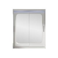 SCHWEBETÜRENSCHRANK Westa XII, mit RGB LED Beleuchtung - Silberfarben/Weiß, Holzwerkstoff/Metall (150/200/58cm) - MIRJAN24