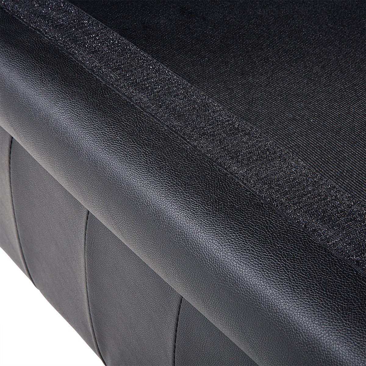 SOFA-SET 4-Sitzer Echtleder Schwarz Chesterfield - Schwarz/Braun, Fell (195/70/90cm) - Beliani