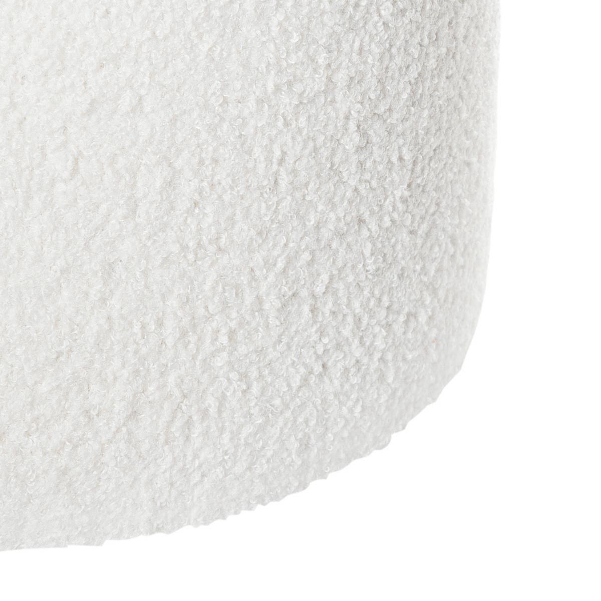 POUF Cremeweiß Riddle - Weiß, Textil (57/46/38cm) - Beliani