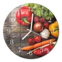 WANDUHR aus Glas Ø30 cm - Gemüse - Multicolor, Glas (30/30/0.4cm) - TULUP