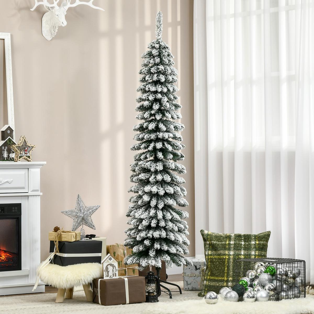 KÜNSTLICHER-WEIHNACHTSBAUM, 180 cm Christbaum mit 395 Spitzen für Weihnachten - Grün, Kunststoff (180cm) - HOMCOM