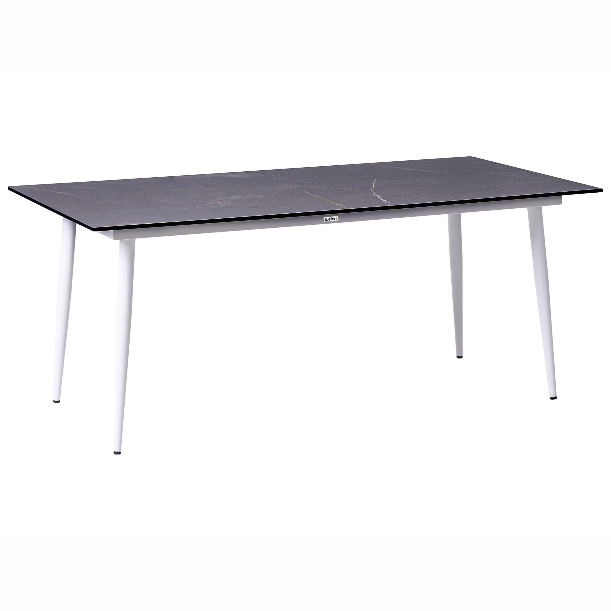 GARTENTISCH 180/90 cm Marmor Optik Grauer Marmor Tolentino - Dunkelgrau, Kunststoff (180/90/75cm) - Beliani