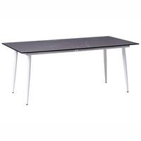 GARTENTISCH 180/90 cm Marmor Optik Grauer Marmor Tolentino - Dunkelgrau, Kunststoff (180/90/75cm) - Beliani