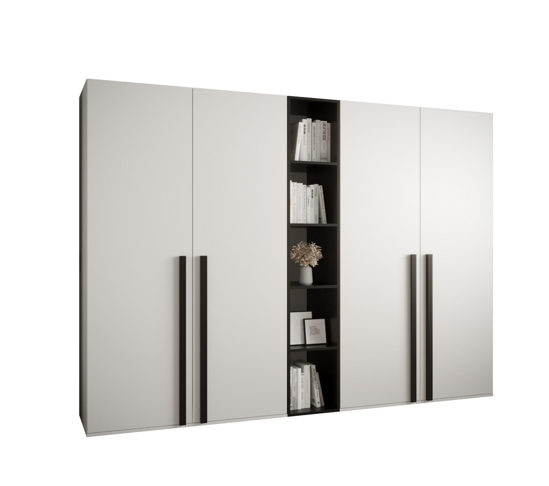 GARDEROBENSCHRANK 230/184/42 - Schwarz/Weiß, Holz/Kunststoff (230/184/42cm) - MÖBEL KRYSPOL