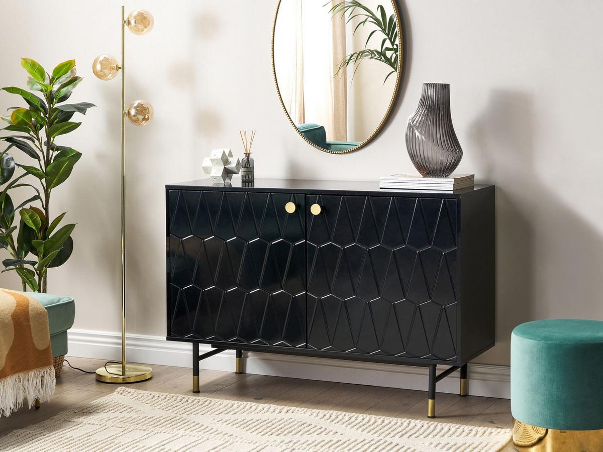 SCHRANK Schwarz Adante - Schwarz, Holzwerkstoff (120/82/40cm) - Beliani