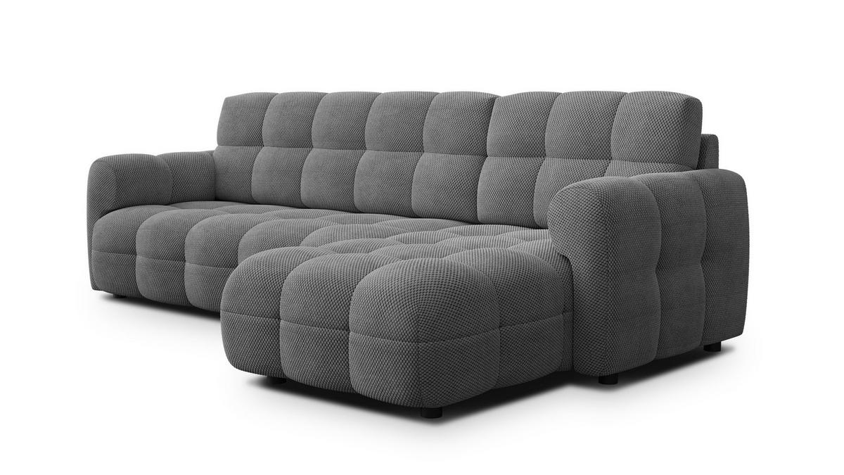 ECKSOFA MELLOW 4-Sitzer, grau - Schwarz/Grau, Holz/Textil (262/156cm) - Wozimo