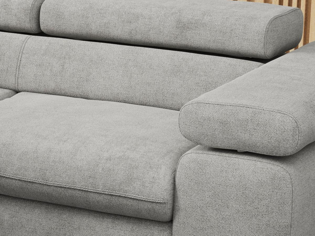 ECKSOFA PETER L Hellgrau Struktur - Links Seite - Hellgrau/Schwarz, Textil/Metall (208/273cm) - MKS
