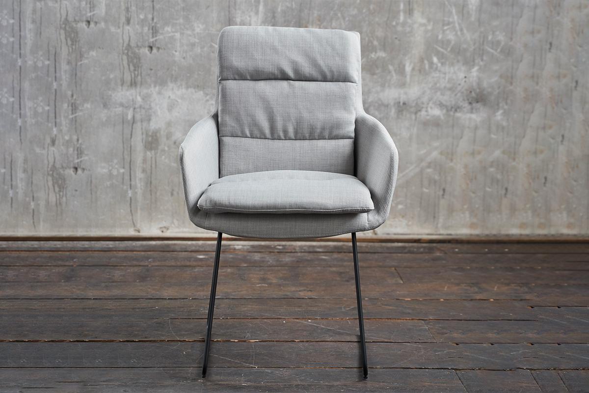 STUHL VINCE Hellgrau Webstoff - Hellgrau, Textil (60/92/58cm) - KAWOLA