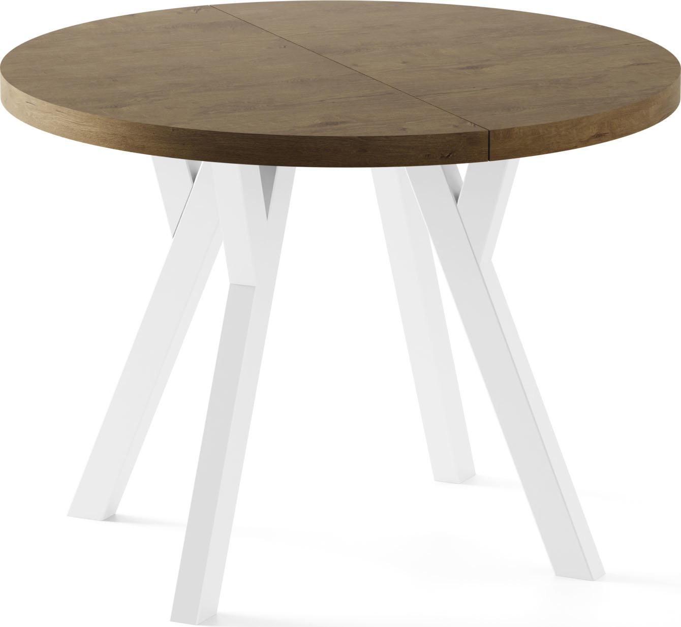 ESSTISCH Twixy XXL groß rund oval ausziehbar, Eiche Braun Rustikal 100-300/100/76 cm - Alteiche/Weiß, Holz/Holzwerkstoff (100/300/76cm) - WFL GROUP