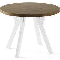 ESSTISCH Twixy XXL groß rund oval ausziehbar, Eiche Braun Rustikal 100-250/100/76 cm - Alteiche/Weiß, Holz/Holzwerkstoff (100/250/76cm) - WFL GROUP