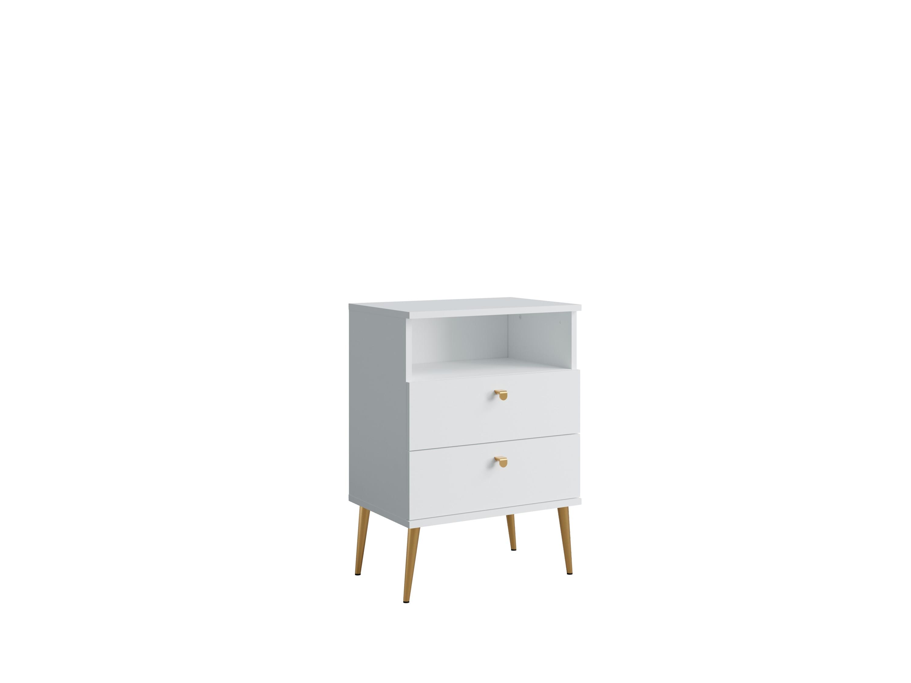 NACHTTISCH Weiß 50/69,5/33,9 - Weiß, Holzwerkstoff (50/70/34cm) - RAUMHIRSCH FURNITURE