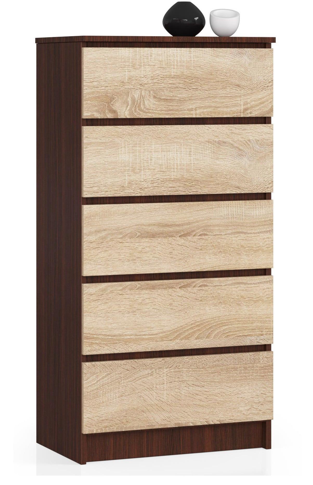 KOMMODE Dunkelbraun, Eiche Sonoma 121/60/40 - Dunkelbraun, Holzwerkstoff (60/121/40cm) - RAUMHIRSCH FURNITURE