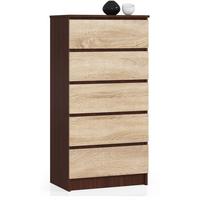 KOMMODE Dunkelbraun, Eiche Sonoma 121/60/40 - Dunkelbraun, Holzwerkstoff (60/121/40cm) - RAUMHIRSCH FURNITURE