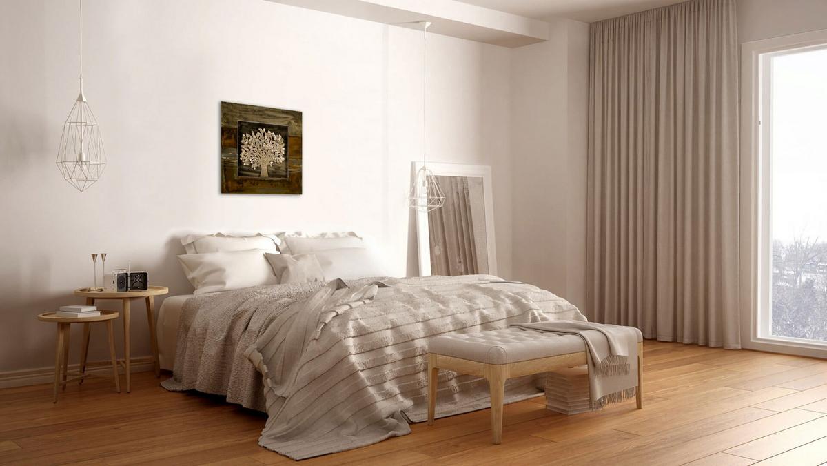 WANDDEKO Braun 55/55 cm - Braun, Metall (2.5/55/4cm) - KUNSTLOFT