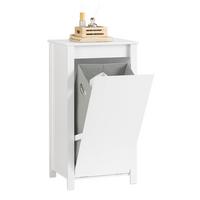 WÄSCHESCHRANK mit Wäschesack Weiß - Weiß, Holzwerkstoff (45/86/35cm) - SoBuy