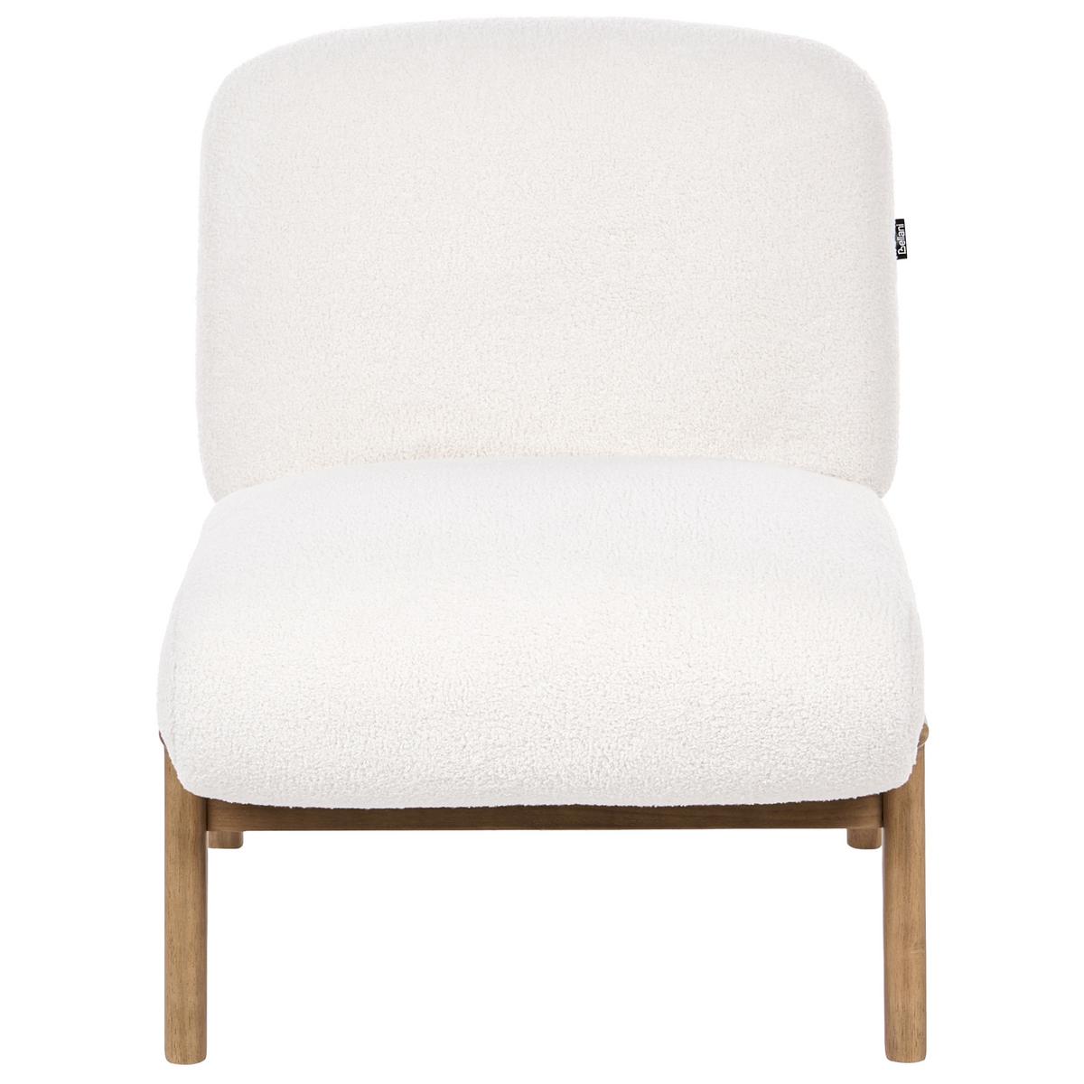 SESSEL Bouclé Cremeweiß Niva - Creme/Weiß, Textil (61/76/78cm) - Beliani
