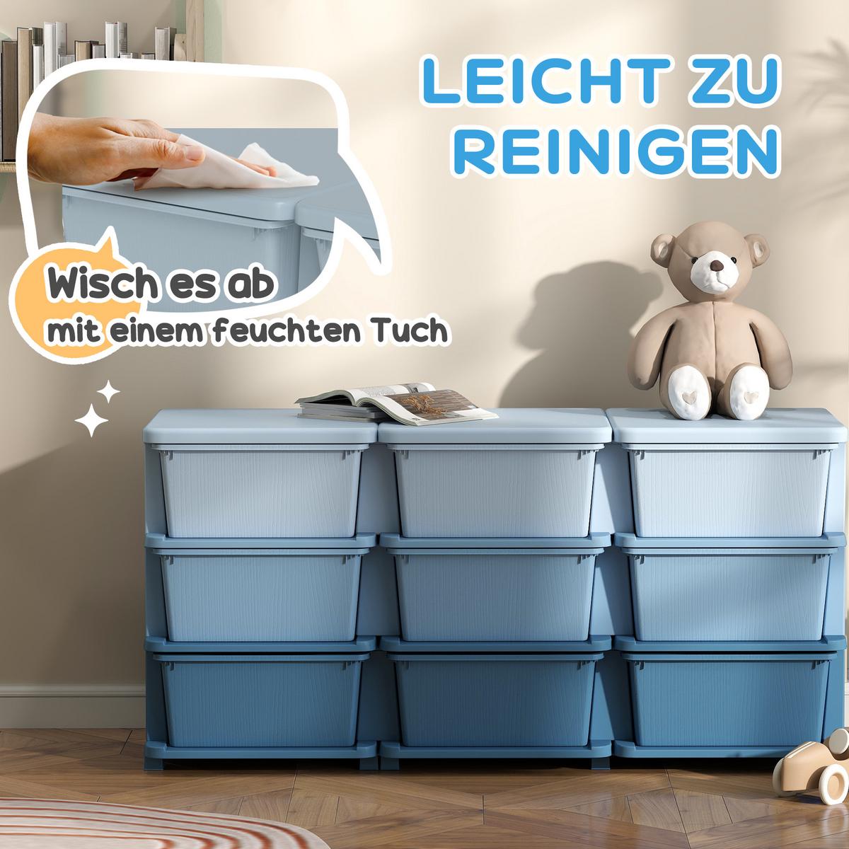 SPIELZEUGKISTE Kunststoff Blau - Blau, Kunststoff (37/56.5/113cm) - HOMCOM