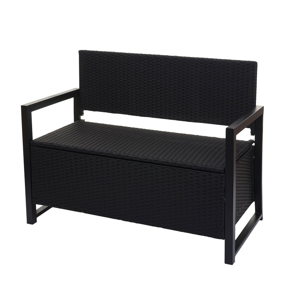 POLY-RATTAN 2ER SITZBANK Anthrazit, Cremeweiß - Anthrazit/Weiß, Kunststoff (117/87/57cm) - MCW