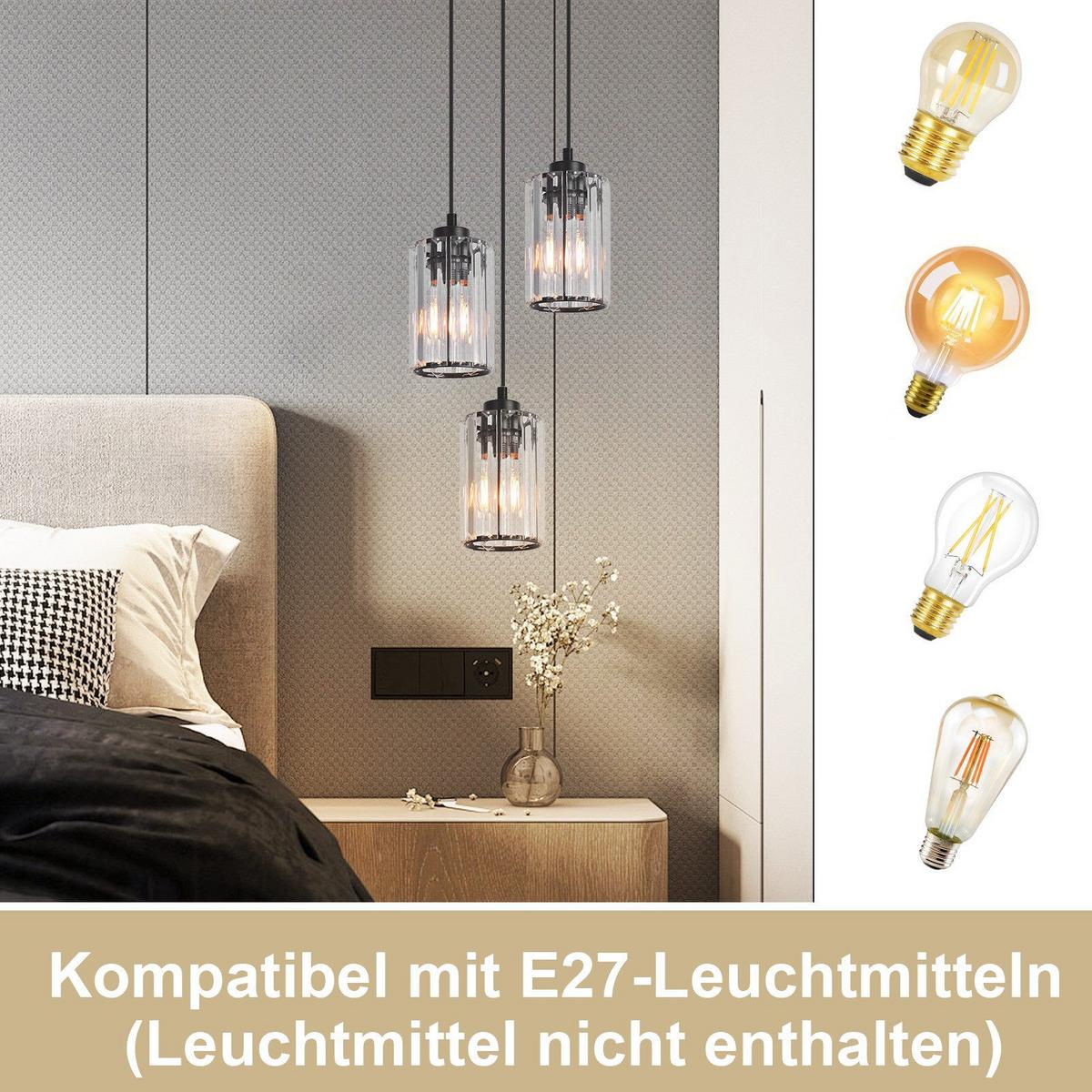 PENDELLEUCHTE Marquardt 20/20/140 cm - Schwarz, Metall (20/20/140cm) - Nettlife