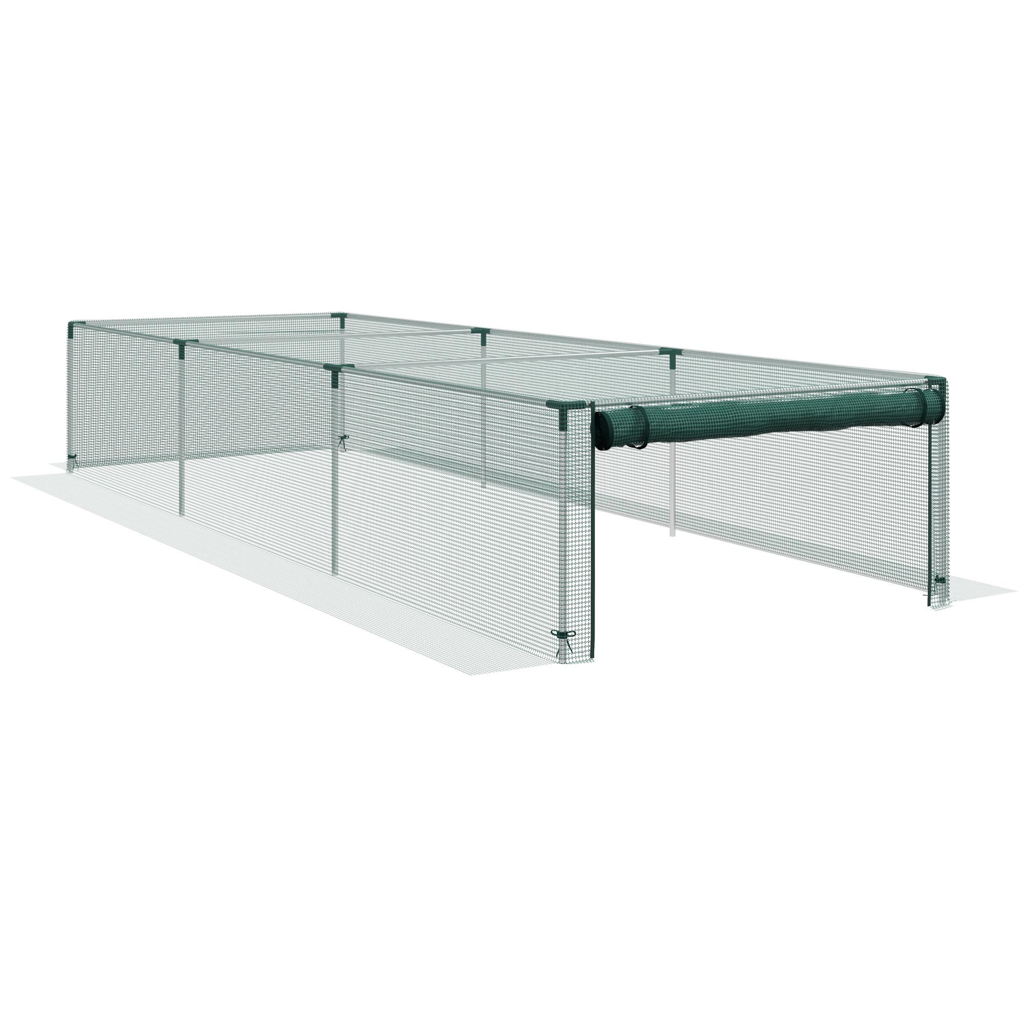 PFLANZENSCHUTZZELT mit Reißverschlusstür, für Garten, Balkon, Stahl, Grün - Grün, Metall (373/62.5/125cm) - Outsunny