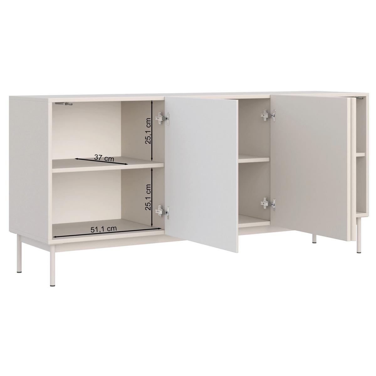 TV-BOARD Olio hoch KASCHMIR 160 CM - Kaschmir, Holzwerkstoff/Metall (160/72/38.6cm) - Selsey