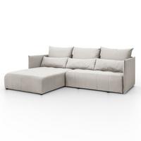 ECKSOFA APOLLO L mit Schlaffunktion und Bettkasten – linke Seite - Ecru, Textil (246/188cm) - Lookway