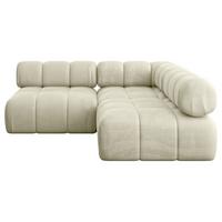 ECKSOFA modulares Sofa Samaro-L1 - 190x190x70 cm Beige Velours - Beige, Holzwerkstoff/Textil (190/190cm) - ALTDECOR