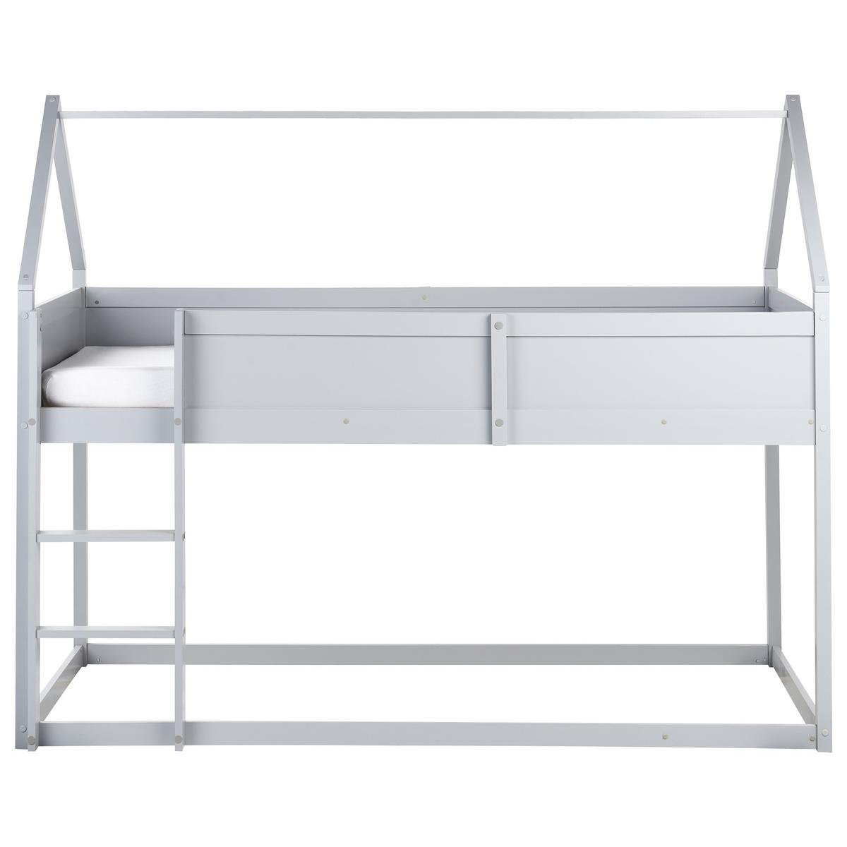 HALBHOCHBETT 90x200 cm Grau Dienne - Grau, Holz (90/200cm) - Beliani