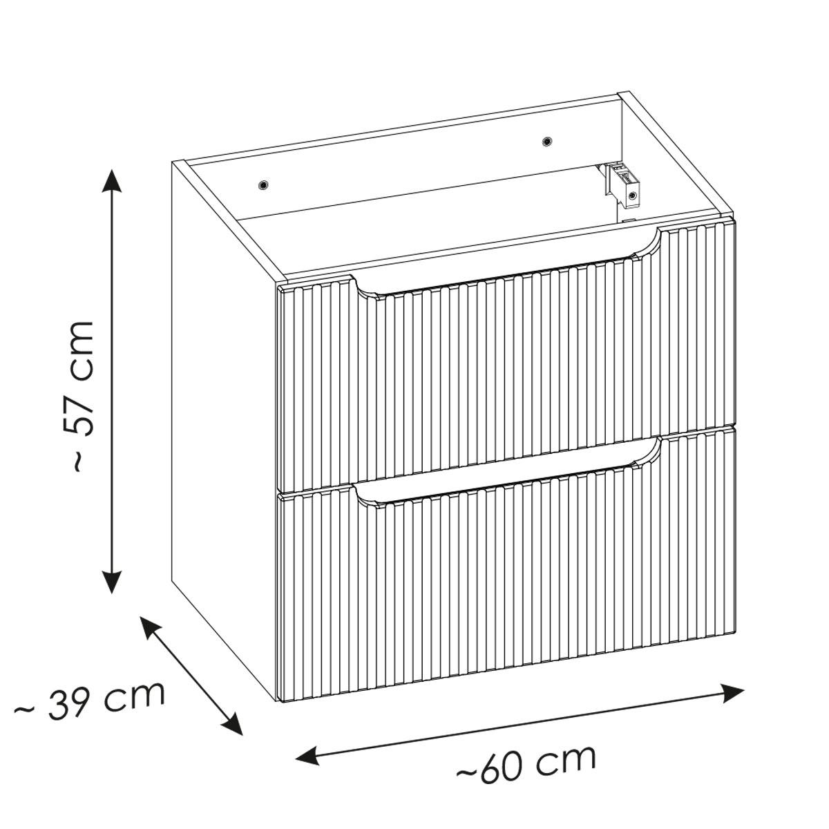WASCHTISCHUNTERSCHRANK 80.4cm Riva Weiß und Holz - Weiß, Holzwerkstoff (80.4/59/40cm) - Petits-meubles