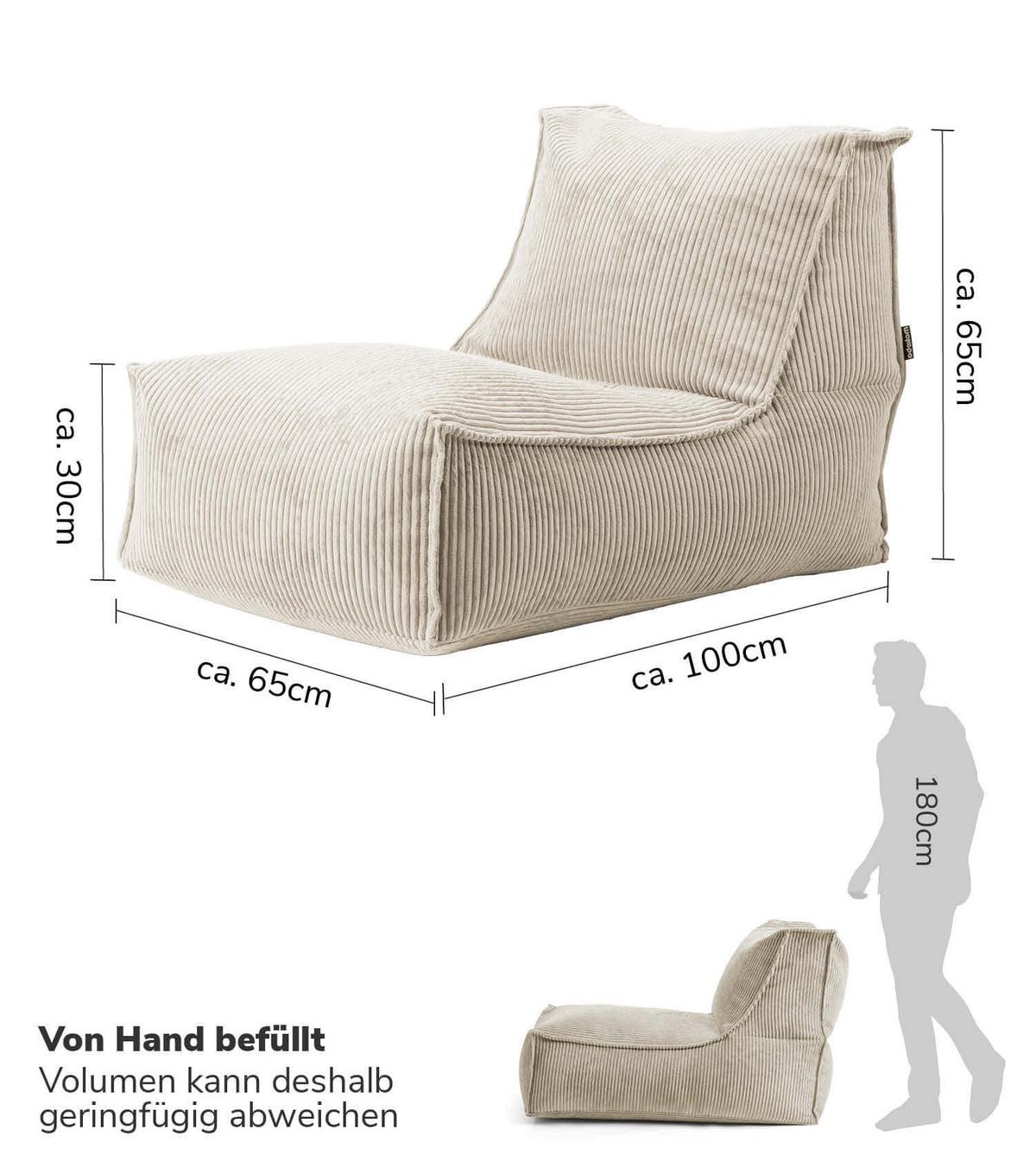 SITZSACK Cord Der Gelassene - Beige, Textil (60/65/95cm) - Mokebo