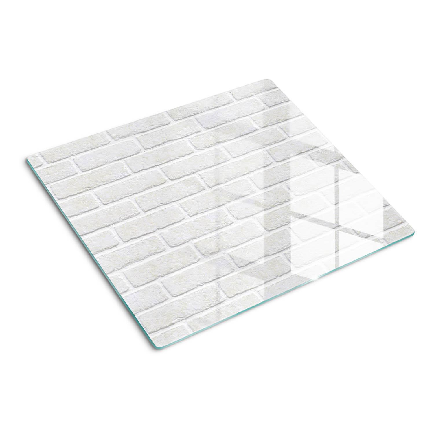 GLASPLATTE 60x52 cm Ziegelmauer - Weiß, Glas (60/0.4/52cm) - TULUP