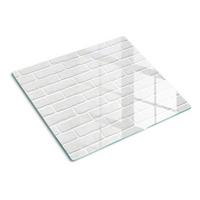 GLASPLATTE 60x52 cm Ziegelmauer - Weiß, Glas (60/0.4/52cm) - TULUP